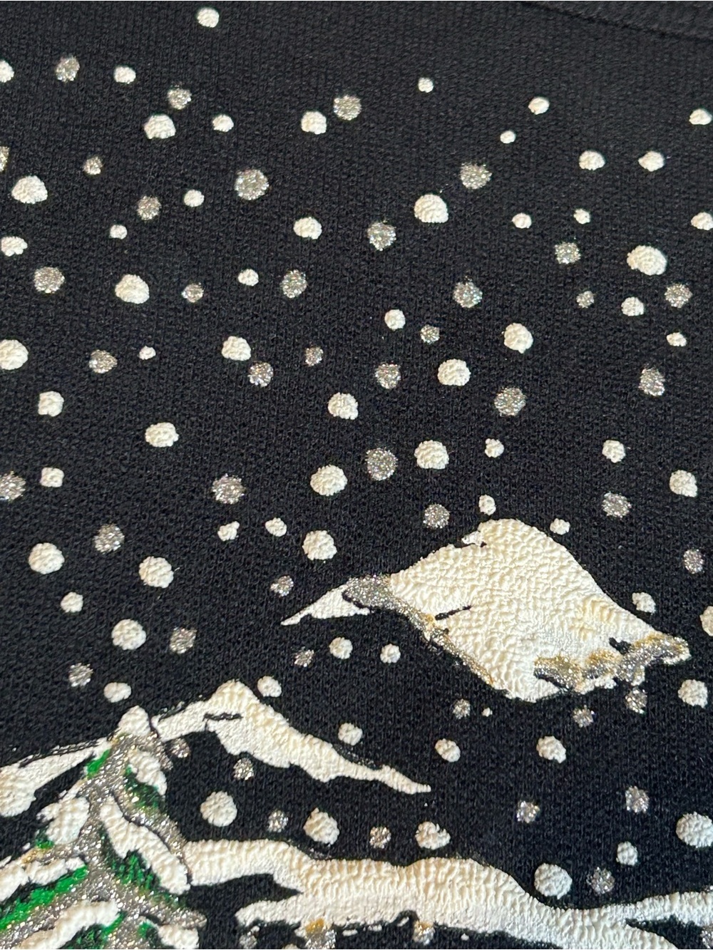 Vintage Nutcracker Winter Scene Christmas Sweater Black XL Cottagecore - Picture 9 of 11